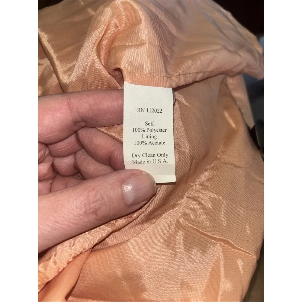 Shani Skirt Peach Tulle Over Peach Satin with Black Beaded Trim‎ Size 8